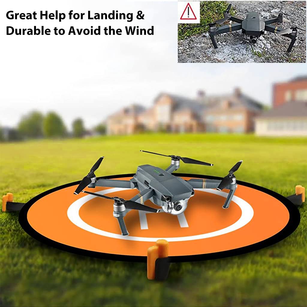 PATPAT Drone Landing Pad, 55cm/22inch Universal Waterproof Portable Foldable Landing Pads with 3 Ground Nail for RC Drones Helicopter, PVB Drones, DJI Mavic Pro Phantom 2/3/4 Pro, Antel Robotic PATPAT Drone Landing Pad, 55cm/22inch Universal Waterproof Portable Foldable Landing Pads with 3 Ground Nail for RC Drones Helicopter, PVB Drones, DJI Mavic Pro Phantom 2/3/4 Pro, Antel Robotic